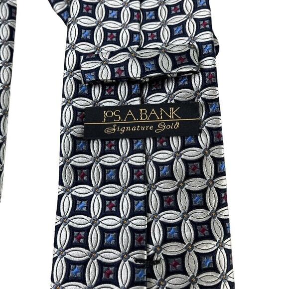 Jos Joseph A Bank Signature Gold Mens Hand Made 100% Silk Tie Necktie 3.5" - Picture 12 of 16